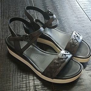 ECCO Black with white platform Sandal